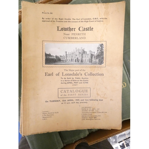 82 - Lowther Castle Auction Catalogues.&nbsp;&nbsp;The Major Part of the Earl of Lonsdale's Collection, T... 