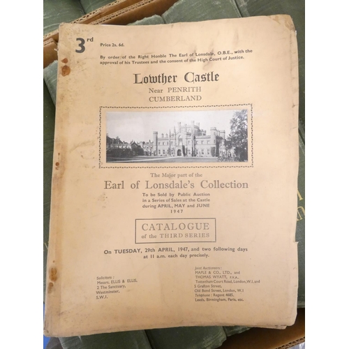 82 - Lowther Castle Auction Catalogues.&nbsp;&nbsp;The Major Part of the Earl of Lonsdale's Collection, T... 