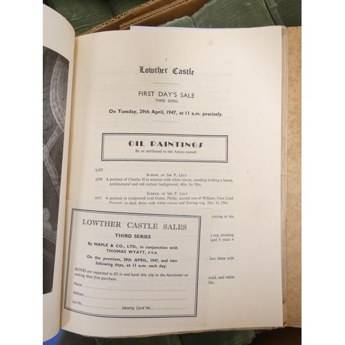 82 - Lowther Castle Auction Catalogues.&nbsp;&nbsp;The Major Part of the Earl of Lonsdale's Collection, T... 
