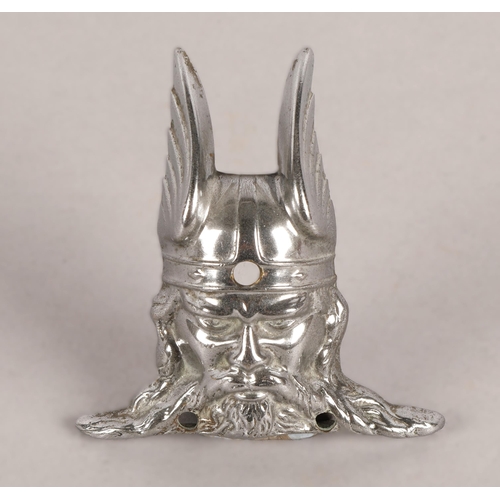 38 - Car mascots and badges and a Shanks Arbroath 'The Hawk' mower badge