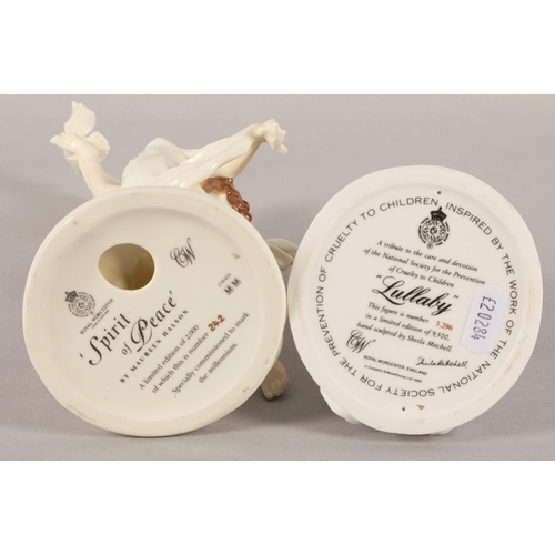 10 - Two Royal Worcester figures to include 'Spirit of Peace' limited edition no. 242/2000 and 'Lullaby' ... 