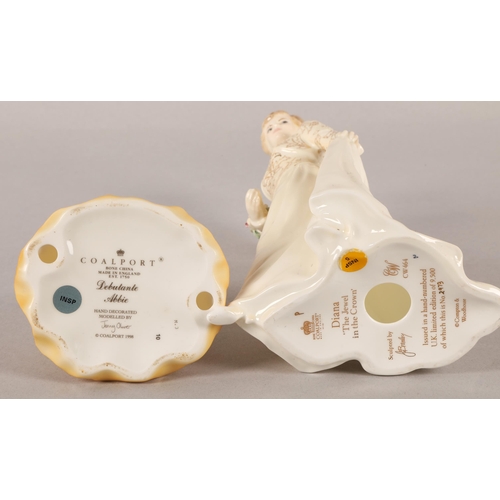 19 - Two Coalport figures to include 'Diana: The Jewel in the Crown' limited edition with certificate, an... 