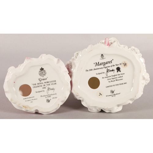 21 - Two Royal Worcester figures to include Margaret and Grace, both with certificates