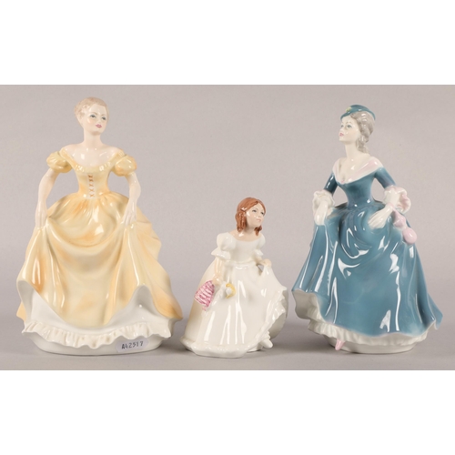 4 - Three figures to include Coalport Ladies of Fashion 'Emily' and 'Regina', with Royal Doulton 'Lynsey... 