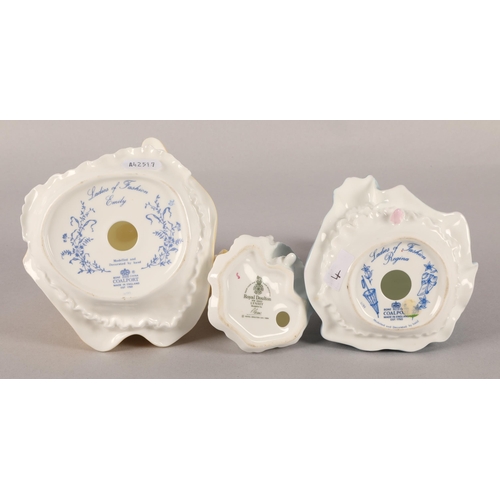 4 - Three figures to include Coalport Ladies of Fashion 'Emily' and 'Regina', with Royal Doulton 'Lynsey... 