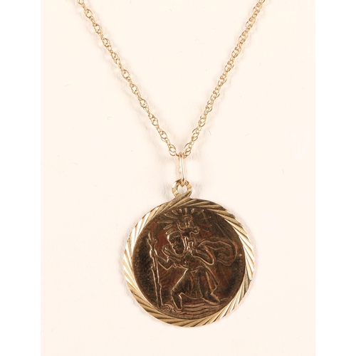 50 - 9ct gold St. Christopher necklace, 2.3g