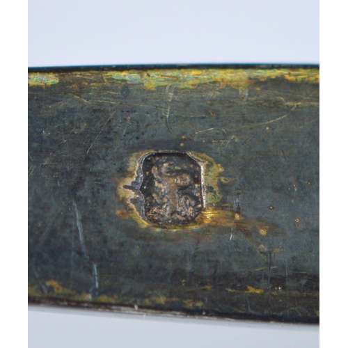 7 - Silver and tortoiseshell page turner, the handle embossed with a Dutch-style subject, Charles and Ri... 