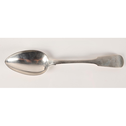 25 - Dumfries Scottish Provincial Silver, a fiddle pattern tablespoon by David Gray, [fouled anchor] [uni... 