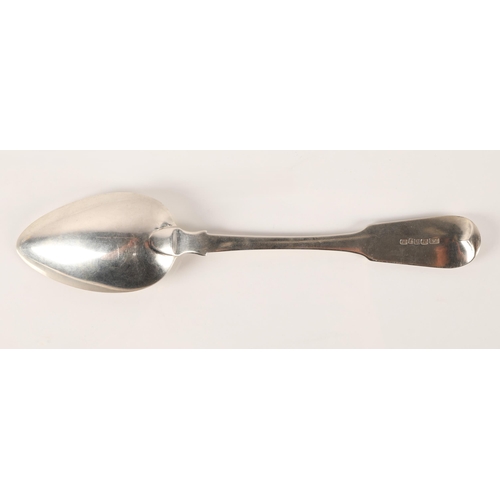 25 - Dumfries Scottish Provincial Silver, a fiddle pattern tablespoon by David Gray, [fouled anchor] [uni... 