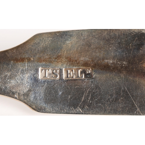 38 - Elgin Scottish Provincial Silver, a fiddle pattern soup ladle by Thomas Stewart, [TS] [ELN], 210g, 3... 
