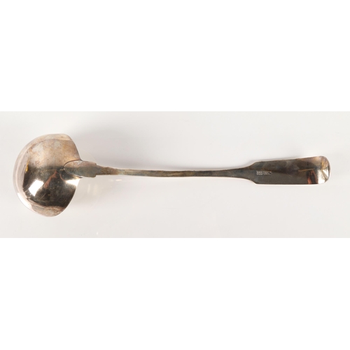 38 - Elgin Scottish Provincial Silver, a fiddle pattern soup ladle by Thomas Stewart, [TS] [ELN], 210g, 3... 