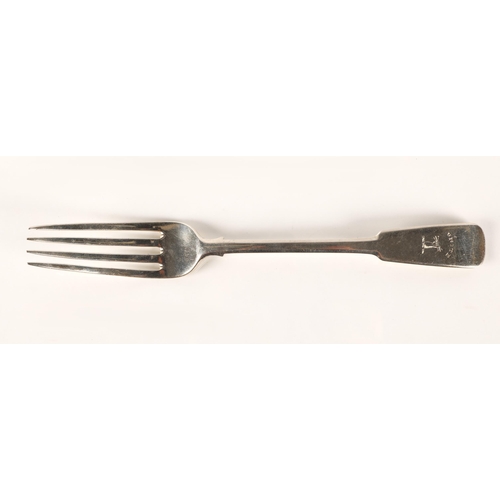 39 - Elgin Scottish Provincial Silver, a fiddle pattern table fork by Charles Fowler, [CF] [ELGIN] [(C)F]... 