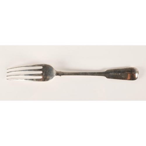 39 - Elgin Scottish Provincial Silver, a fiddle pattern table fork by Charles Fowler, [CF] [ELGIN] [(C)F]... 