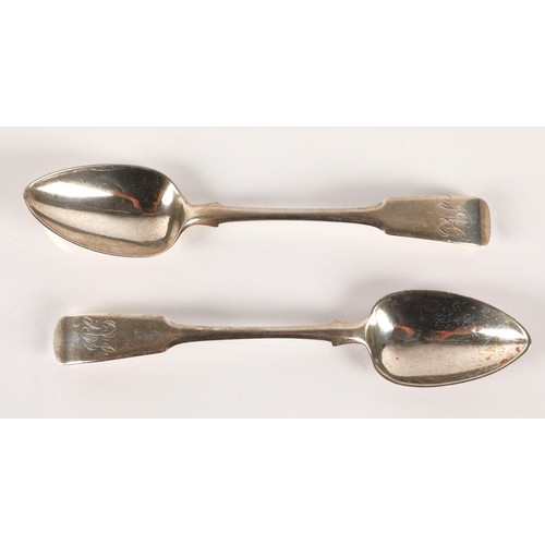 40 - Elgin Scottish Provincial Silver, a pair of fiddle pattern teaspoons by Thomas Stewart, [TS] [ELN], ... 