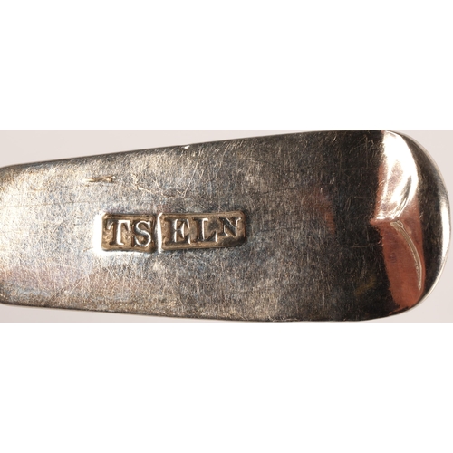 40 - Elgin Scottish Provincial Silver, a pair of fiddle pattern teaspoons by Thomas Stewart, [TS] [ELN], ... 