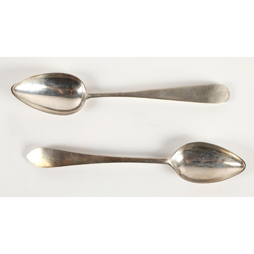 50 - Greenock Scottish Provincial Silver, a pointed end teaspoon by John Heron, [JH] [anchor] [spiked tre... 