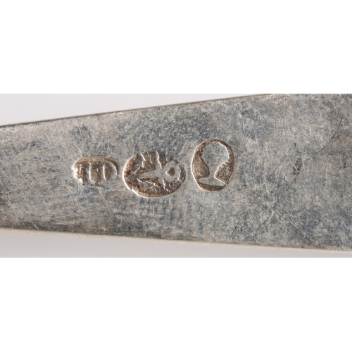 50 - Greenock Scottish Provincial Silver, a pointed end teaspoon by John Heron, [JH] [anchor] [spiked tre... 