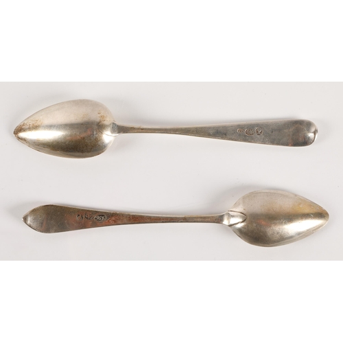 50 - Greenock Scottish Provincial Silver, a pointed end teaspoon by John Heron, [JH] [anchor] [spiked tre... 