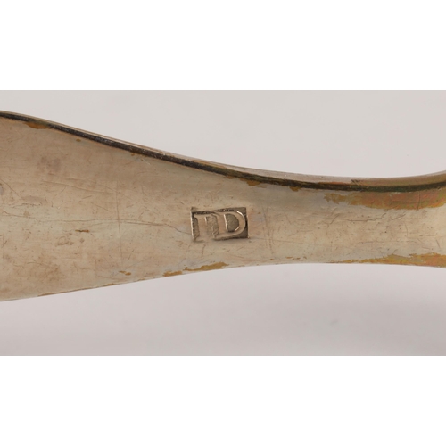 45 - Greenock Scottish Provincial Silver, a pair of silver sugar tongs with scallop shell bowls by James ... 