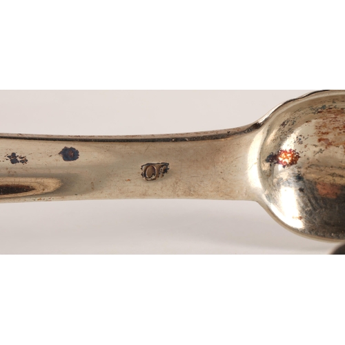 45 - Greenock Scottish Provincial Silver, a pair of silver sugar tongs with scallop shell bowls by James ... 