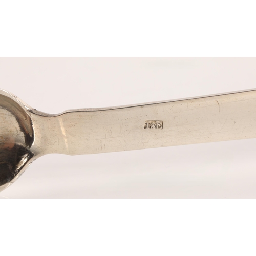 46 - Greenock Scottish Provincial Silver, a pair of silver sugar tongs with scallop shells bowls by James... 