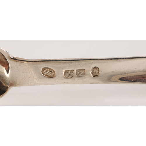 46 - Greenock Scottish Provincial Silver, a pair of silver sugar tongs with scallop shells bowls by James... 