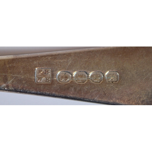 15 - Two Regency silver tablespoons with fiddle stems, London 1803 and 1806, another two Georgian silver ... 