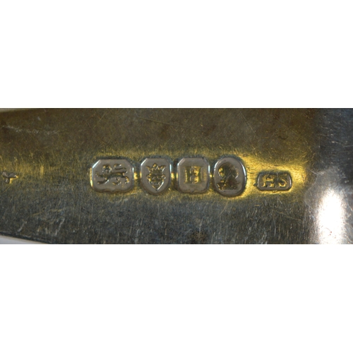 15 - Two Regency silver tablespoons with fiddle stems, London 1803 and 1806, another two Georgian silver ... 