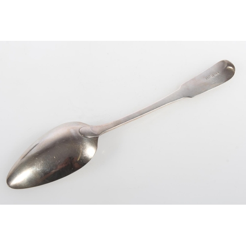 25A - Dumfries Scottish Provincial silver tablespoon of fiddle pattern by David Gray, [unicorn] [fouled an... 