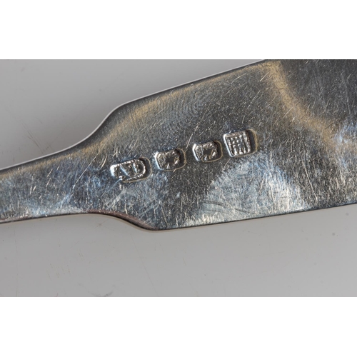 9A - Arbroath Scottish Provincial silver tablespoon of fiddle pattern by Andrew Davidson, [AD] [pot of li... 