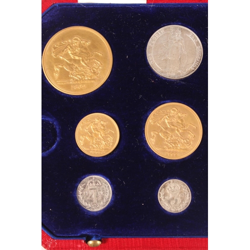 1718 - UNITED KINGDOM King Edward VII (1901-1910) specimen coin set 1902 comprising gold five pound, gold d... 