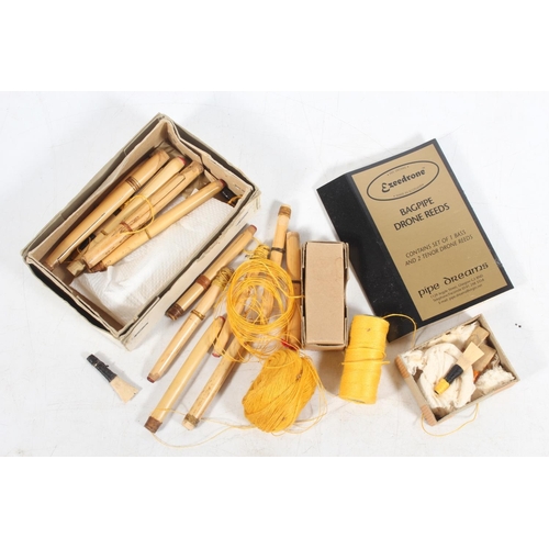 1895 - Set of Scottish bagpipes with ivory knops, the chanter stamped 'R G LAWRIE .... REGAL', in hinge top... 