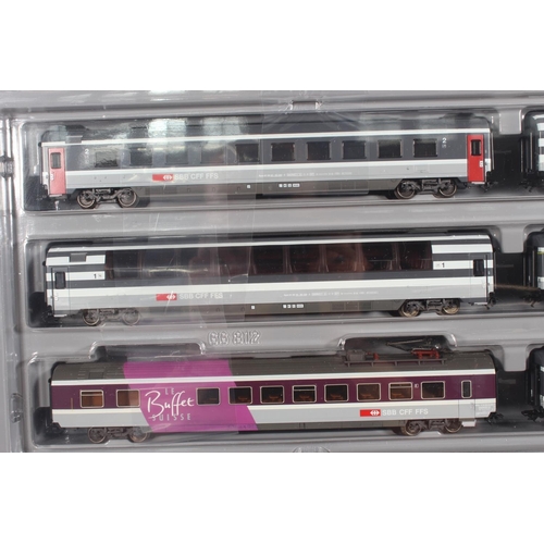 1027 - Marklin of Germany digital HO scale model railways 4367 'SBB EuroCity Car Set' coach pack with two E... 
