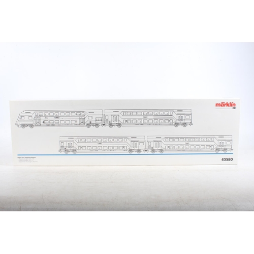 1028 - Marklin of Germany digital HO scale model railways 43580 'Bilevel Car Car Set' coach pack with type ... 