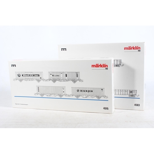 1036 - Marklin of Germany HO scale model railways rolling stock sets to include 4515 'Container Transport' ... 