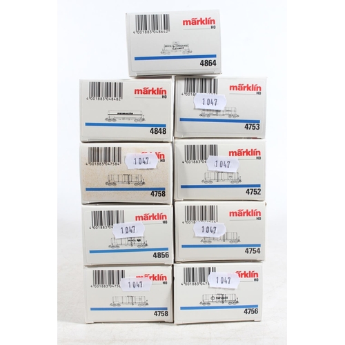 1047 - Marklin of Germany HO scale model railways rolling stock tankers to include 4752 Aral, 4753 Brenntag... 