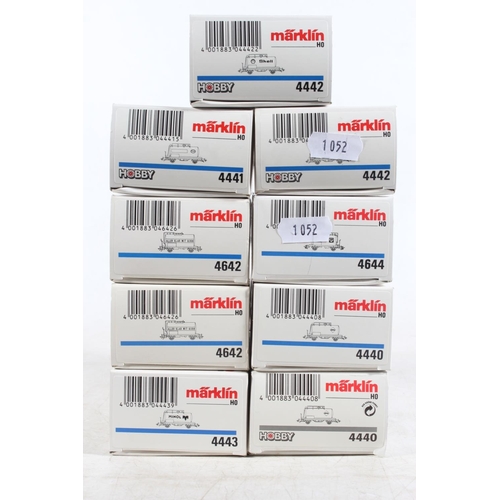 1052 - Marklin of Germany HO scale model railways rolling stock tankers to include 4440 Aral x2, 4441 Esso,... 