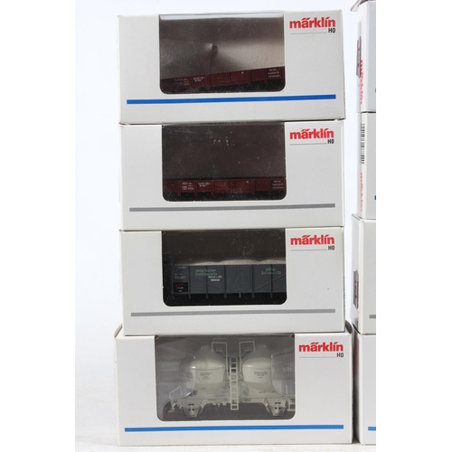 1056 - Marklin of Germany HO scale model railways rolling stock, mostly wagons or vans to include 4423 x2, ... 