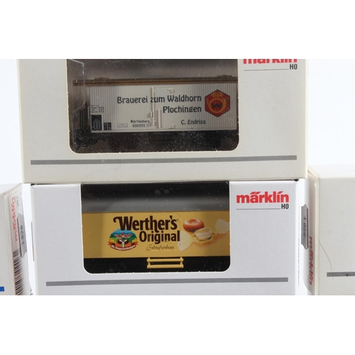 1056 - Marklin of Germany HO scale model railways rolling stock, mostly wagons or vans to include 4423 x2, ... 