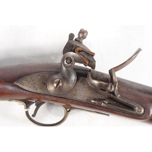1820 - British India pattern Brown Bess flintlock rifle, the lock plate stamped 'TOWER' and with crowned GR... 