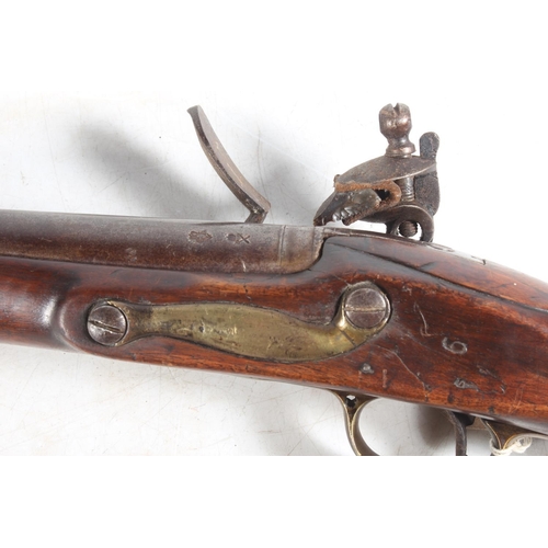 1820 - British India pattern Brown Bess flintlock rifle, the lock plate stamped 'TOWER' and with crowned GR... 