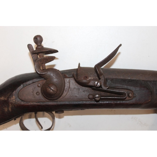Afghan-Indo-Arab flintlock jezail camel gun, the lock likely taken from ...