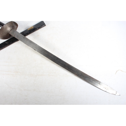 19th century French naval cutlass having a broad unfullered blade, the ...