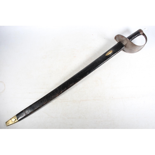 19th century French naval cutlass having a broad unfullered blade, the ...