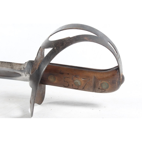Dutch klewang type naval short sword cutlass having typical curving ...