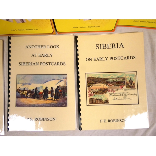 11 - ROBINSON P. E.  7 softback reference works re. Siberian philately & postcards.