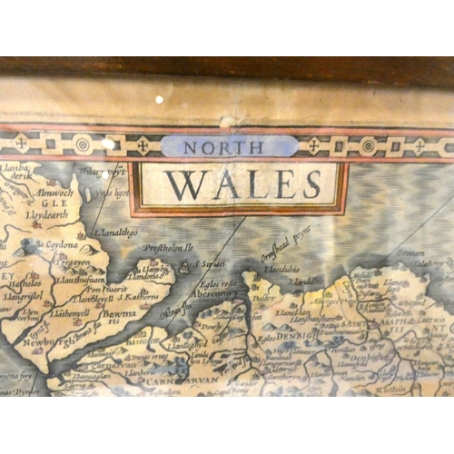 2 - SPEED JOHN.&nbsp;&nbsp;Wales. Hand col eng. map. 14 vignettes of the various towns. Text in English ... 