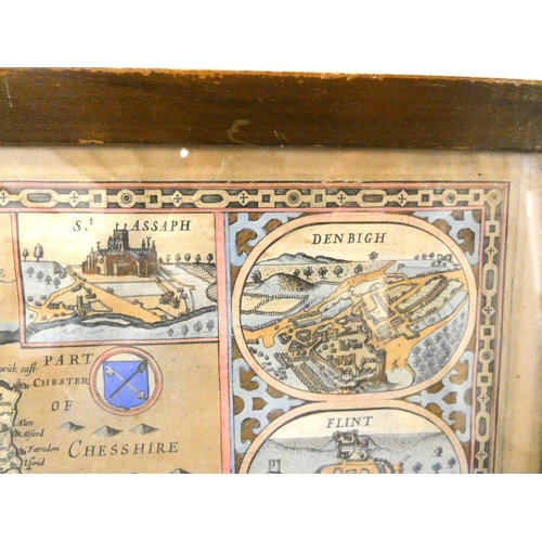 2 - SPEED JOHN.&nbsp;&nbsp;Wales. Hand col eng. map. 14 vignettes of the various towns. Text in English ... 