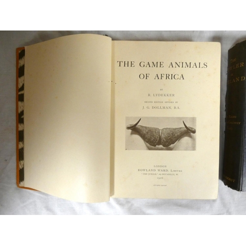 27 - LYDEKKER R.  The Game Animals of Africa. Plates & illus. Small quarto. Orig. two tone cloth, som... 