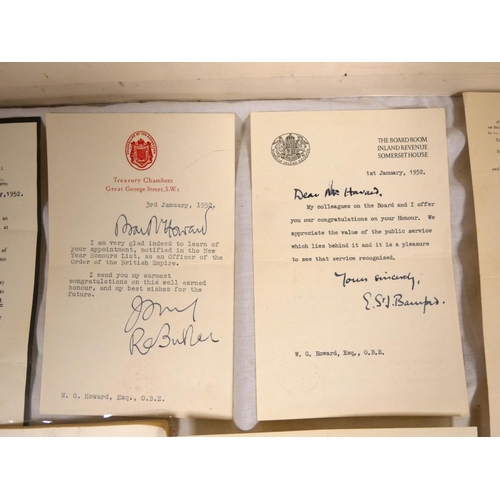 32 - Politics.  Group of 6 typescript letters incl. 2 signed by Rab Butler (1952 & 1954) with memoria... 